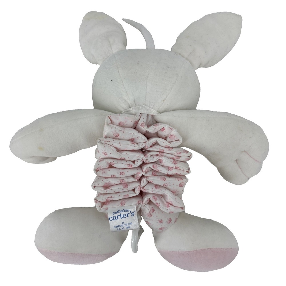 Vintage Carters Prestige Bunny Pink Plush Musical Pull Toy Brahms' Lullaby WORKS - Picture 12 of 14